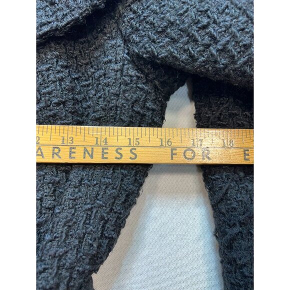 Calvin Klein Womens Basketweave Wool Double Breasted Peacoat Belted Size S Black - Picture 10 of 12